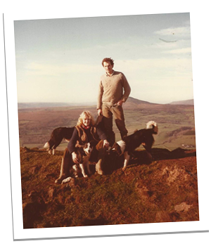 Family photo on a hill