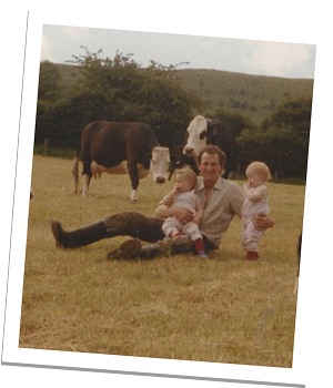 Family photo in a field